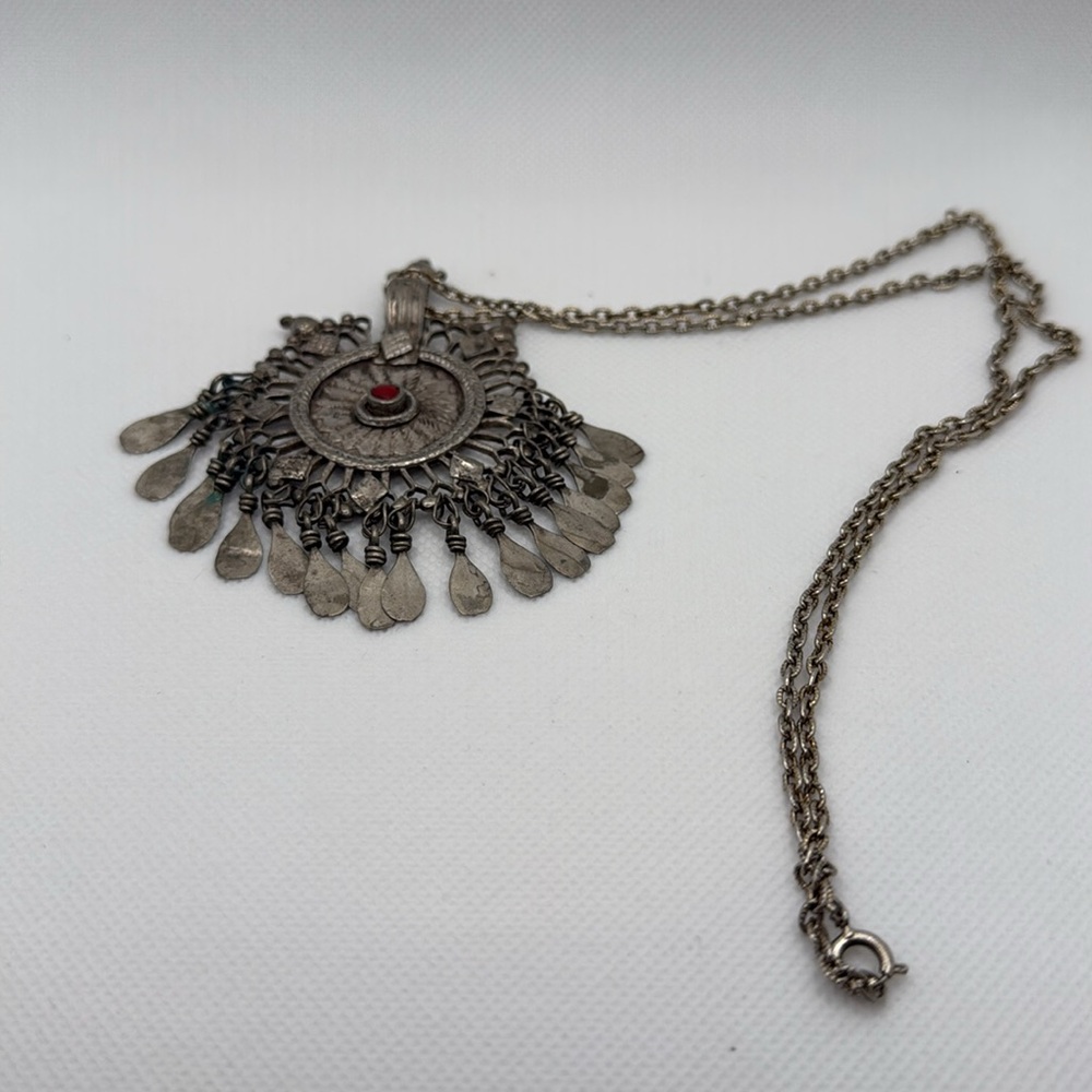 Vintage Boho Kuchi Tribal Pendant Necklace - Picture 3 of 4